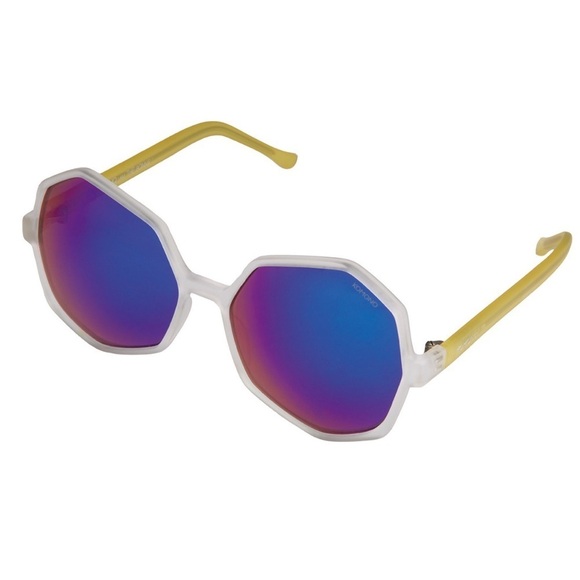 NEW KOMONO sunglasses Bonnie Ice Lemon Clear Blue Neon - Picture 2 of 13